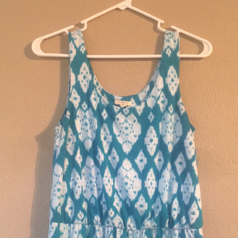 (2/$15) Green White Sonoma Size S Midi Dress - Picture 2 of 5